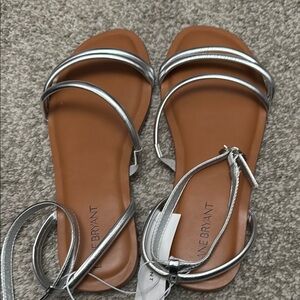 Lane Bryant Metallic Silver Sandals
